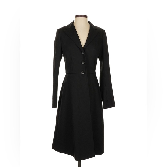 Ralph Lauren Long Coat Dress Black Tuxedo Jacket Wool Tailored Vintage NWT$1298 - Picture 3 of 6